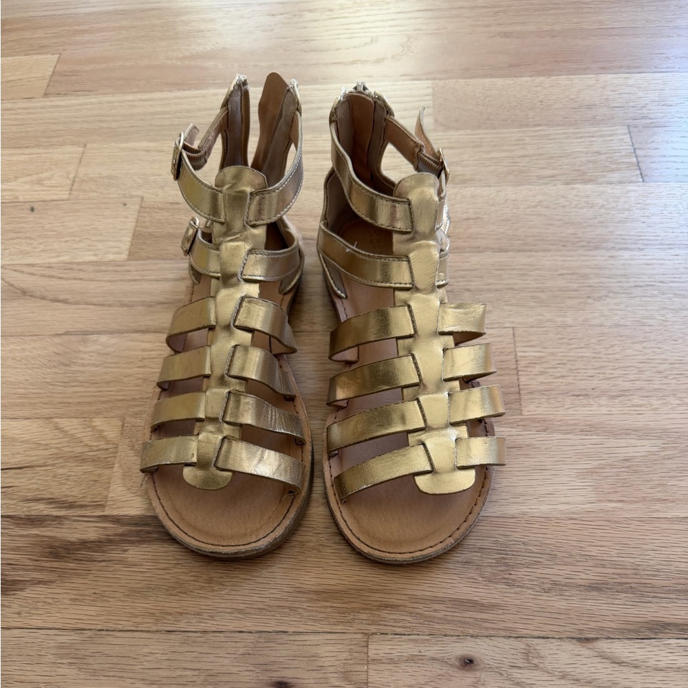 Nordstrom Girls Metallic Gold Strappy Gladiator Sandals